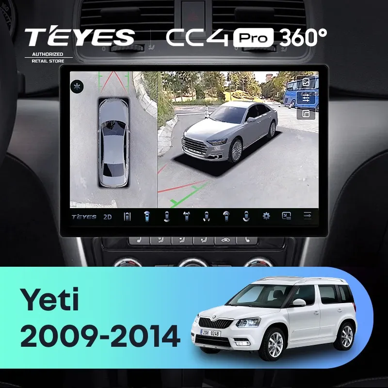 Штатная магнитола Teyes CC4 Pro 360 8/128 Skoda Yeti 5L (2009-2014) (13")