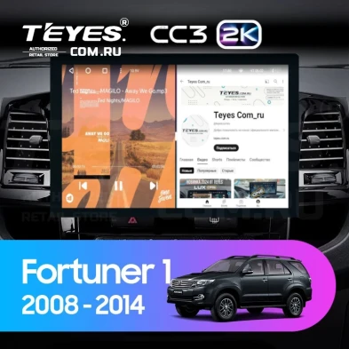 Штатная магнитола Teyes CC3 2K 4/32 Toyota Fortuner (2005-2007) F2 (13")