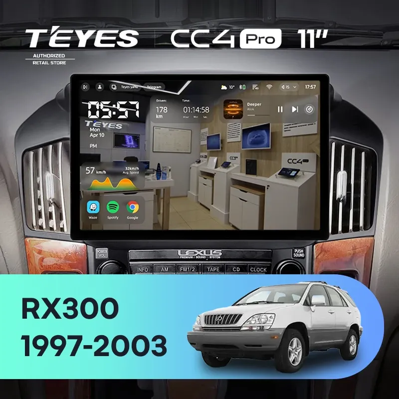 Штатная магнитола Teyes CC4 Pro 8/128 Lexus RX300 XU10 (1997-2003) F1 (11")