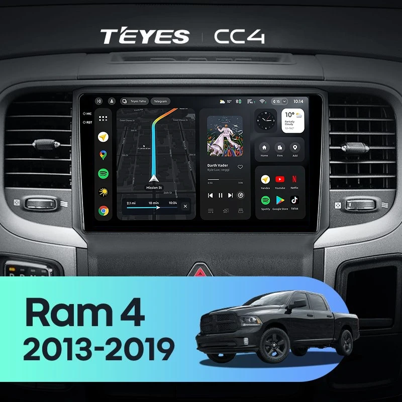 Штатная магнитола Teyes CC4 6/64 Dodge Ram 4 DJ DS (2013-2019) F2