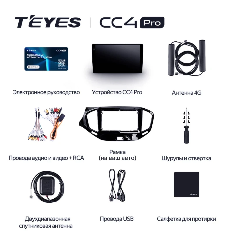 Штатная магнитола Teyes CC4 Pro 12/256 Toyota RAV4 5 XA50 (2018-2023) F2 Тип-B