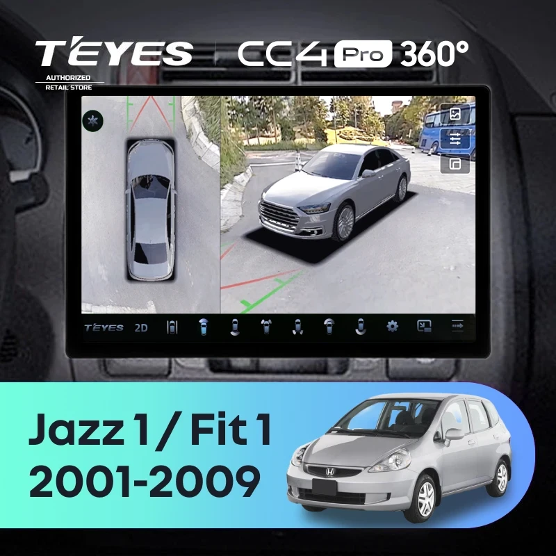 Штатная магнитола Teyes CC4 Pro 360 8/128 Honda Fit 1 (2001-2009) (13")