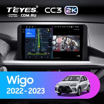 Штатная магнитола Teyes CC3 2K 360 6/128 Toyota Wigo (2022-2023) F2