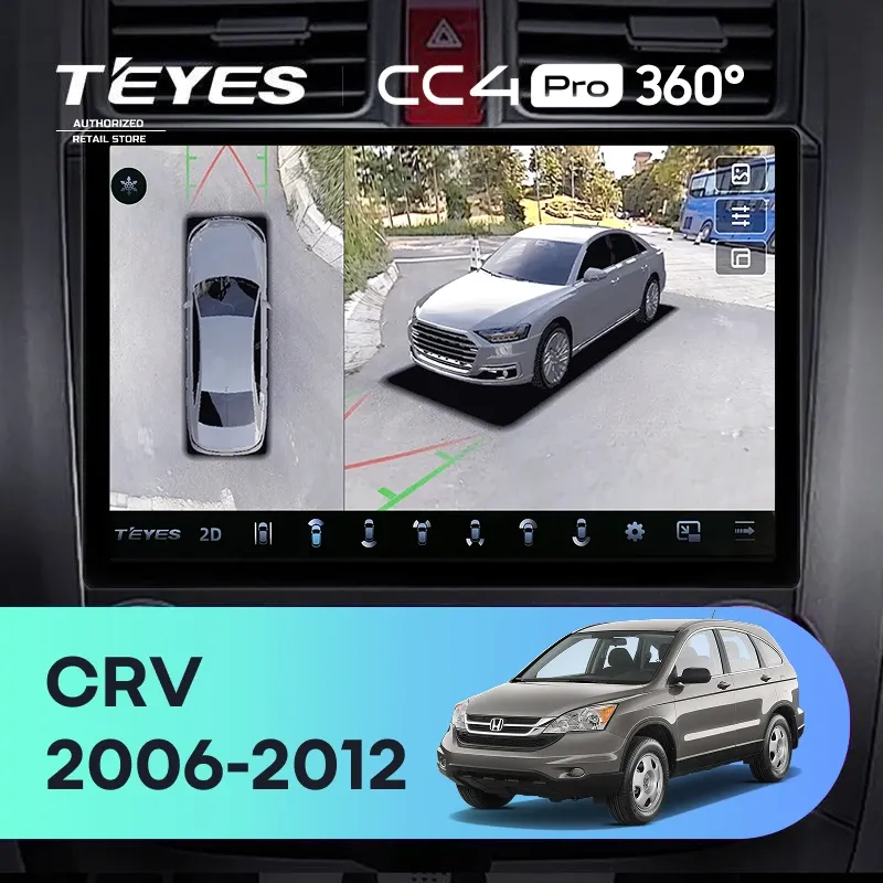 Штатная магнитола Teyes CC4 Pro 360 8/128 Honda CR-V 3 RE (2006-2012) (11")