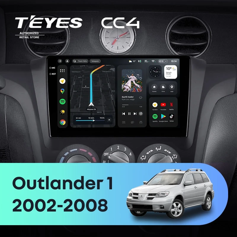 Штатная магнитола Teyes CC4 6/64 Mitsubishi Outlander 1 (2002-2008) F1