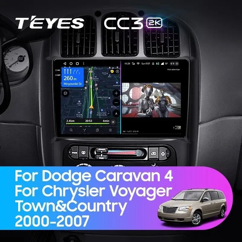 Штатная магнитола Teyes CC3 2K 4/32 Chrysler Town &amp; Country 4 RS (2000-2007) Тип-B