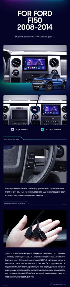 Штатная магнитола Teyes CC3 4/32 Ford F150 P415 Raptor (2008-2014) F1