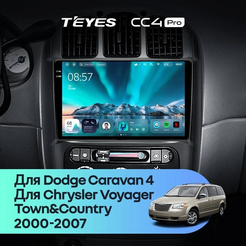 Штатная магнитола Teyes CC4 Pro 12/256 Chrysler Voyager (2000-2007) Тип-B