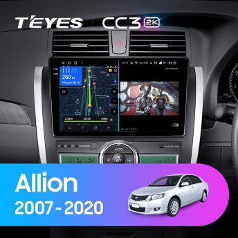 Штатная магнитола Teyes CC3 2K 4/32 Toyota Allion T260 (2007-2020) Правый руль