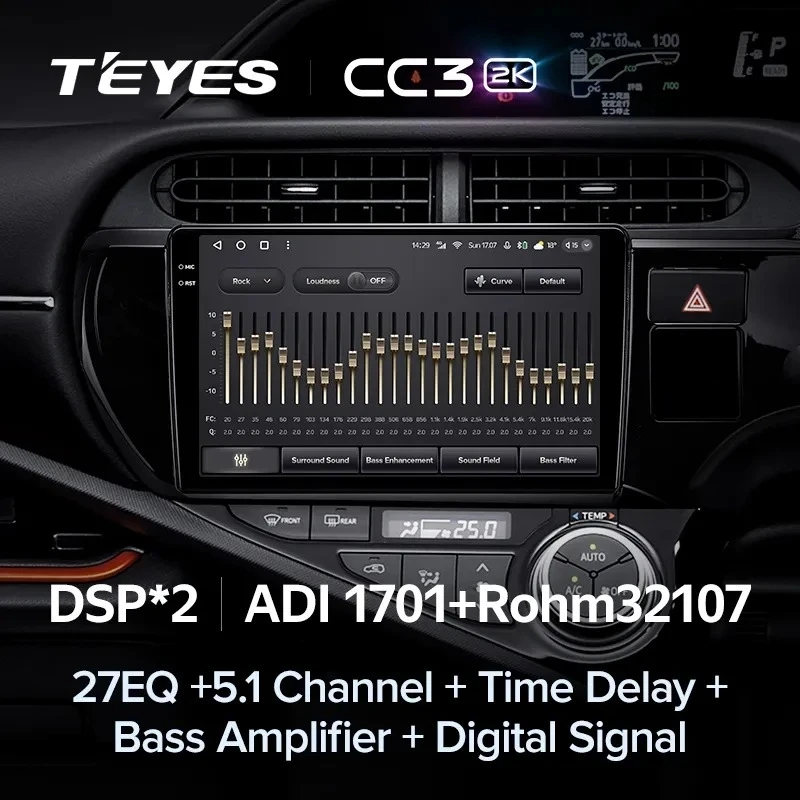 Штатная магнитола Teyes CC3 2K 360 6/128 Toyota Aqua (2011-2017) Правый руль