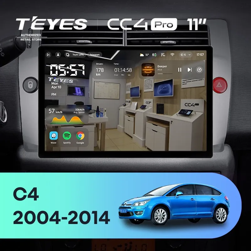 Штатная магнитола Teyes CC4 Pro 12/256 Citroen C4 (2004-2014) (11")