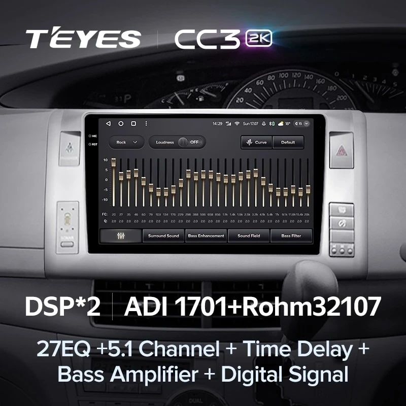 Штатная магнитола Teyes CC3 2K 360 6/128 Toyota Previa XR50 3 (2006-2019) Правый руль