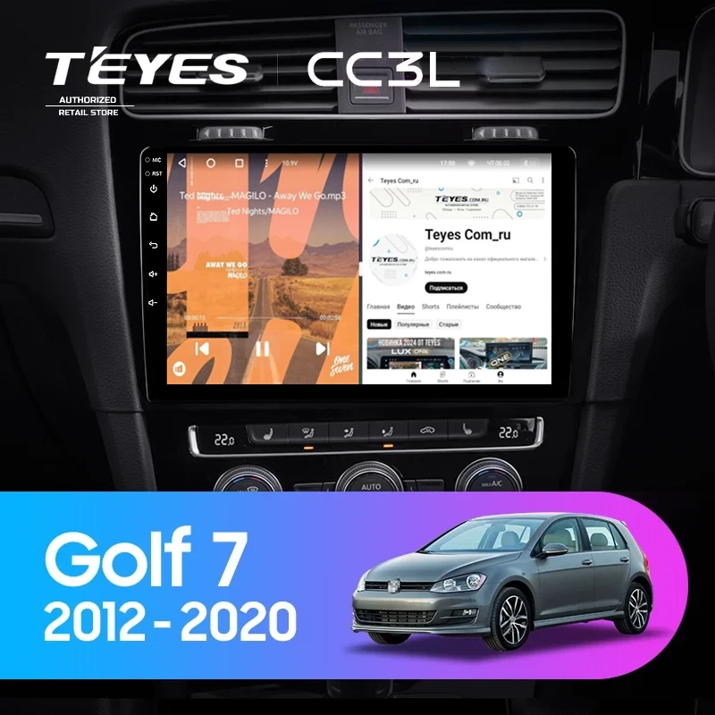 Штатная магнитола Teyes CC3L 4/64 Volkswagen Golf 7 MK7 (2012-2020) Правый руль