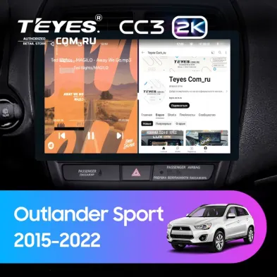 Штатная магнитола Teyes CC3 2K 360 6/128 Mitsubishi Outlander Sport (2015-2022) Тип-A (13")