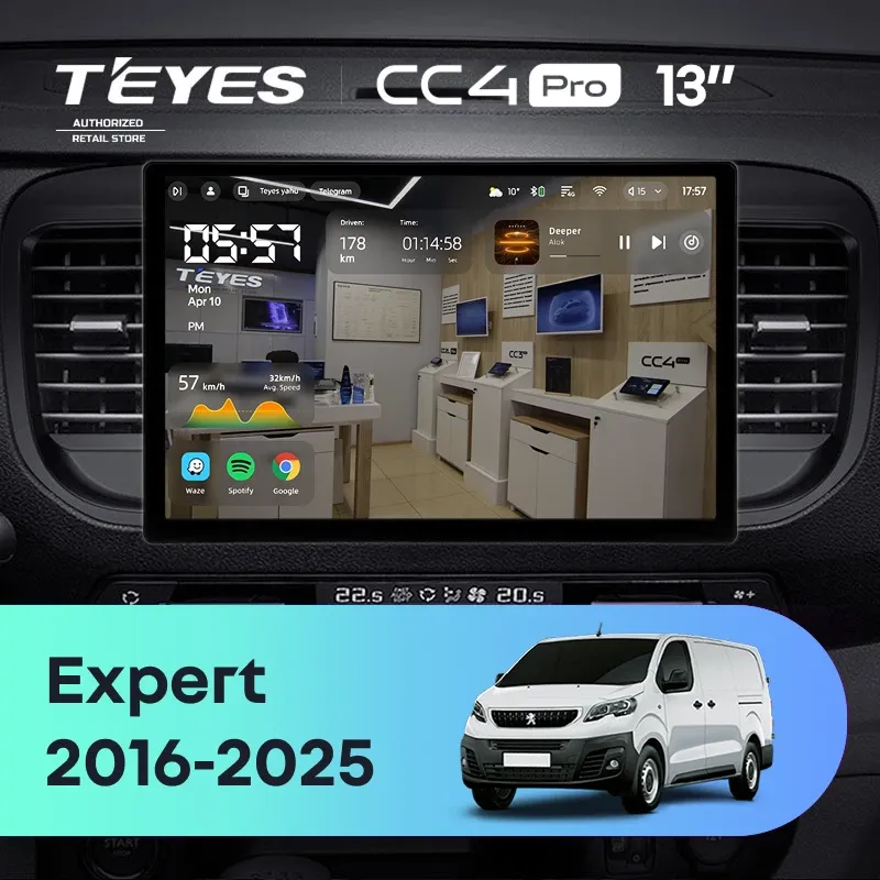 Штатная магнитола Teyes CC4 Pro 12/256 Peugeot Expert (2016-2025) (13")