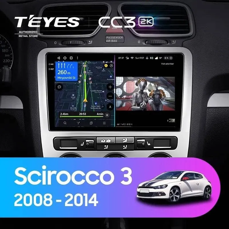Штатная магнитола Teyes CC3 2K 6/128 Volkswagen Scirocco 3 Mk3 (2008-2014) F5
