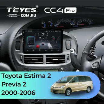Штатная магнитола Teyes CC4 Pro 12/256 Toyota Previa 2 (2000-2006) Правый руль