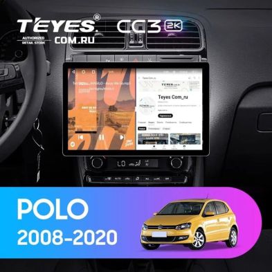 Штатная магнитола Teyes CC3 2K 6/128 Volkswagen Polo 5 (2008-2020) F1 (11")