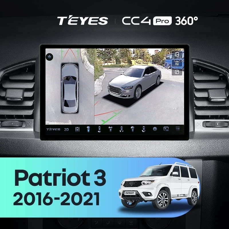Штатная магнитола Teyes CC4 Pro 360 12/256 UAZ Patriot 3 (2016-2021) F2 (11")