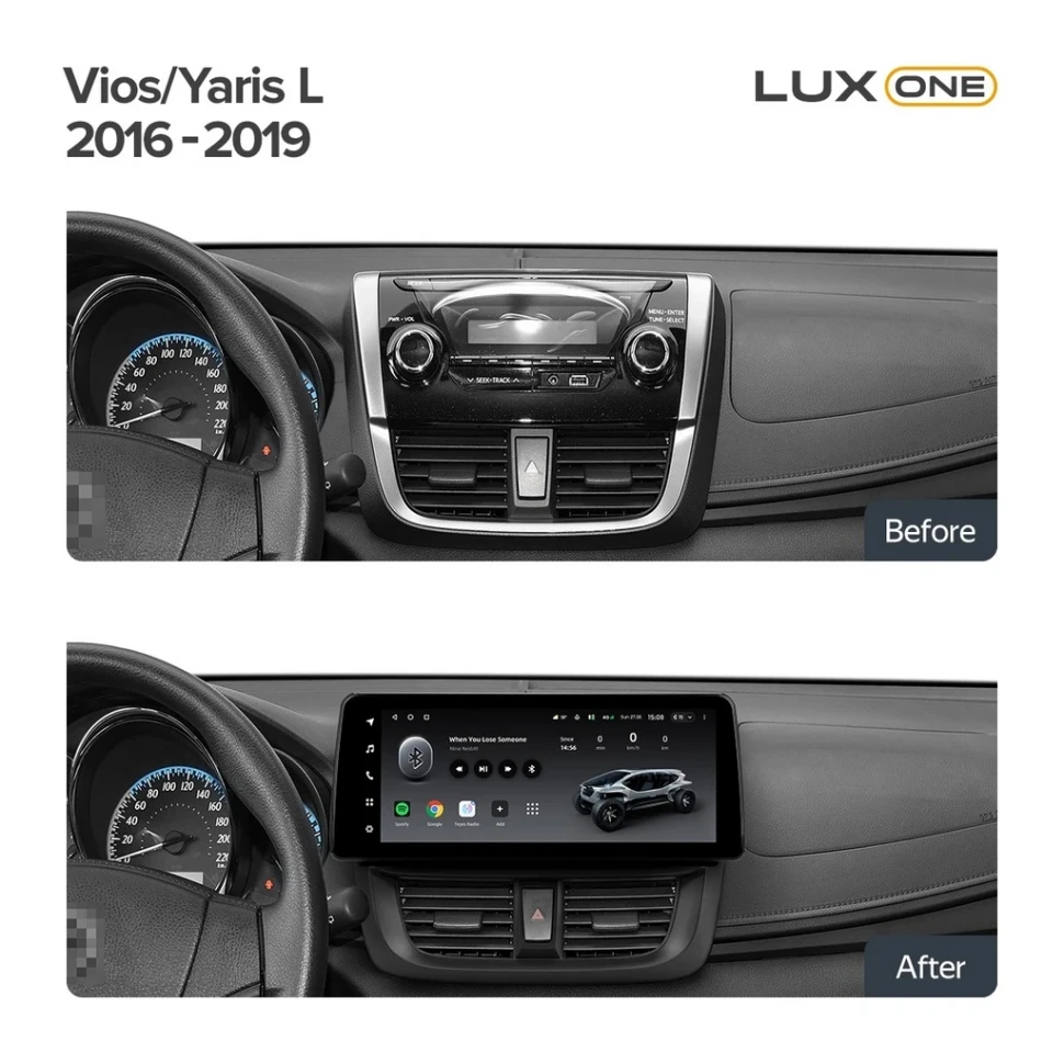 Переходная рамка Toyota Vios Yaris L 2016-2019 (12,3")