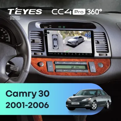 Штатная магнитола Teyes CC4 Pro 360 12/256 Toyota Camry 5 XV 30 (2001-2006) (черная)