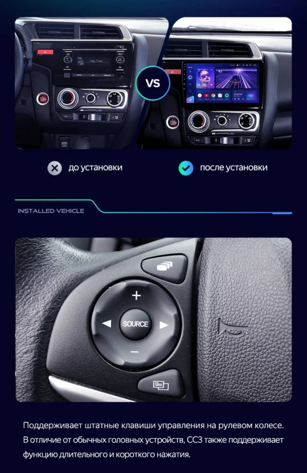 Штатная магнитола Teyes CC3 4/32 Honda Fit 3 (2013-2020) Тип-A