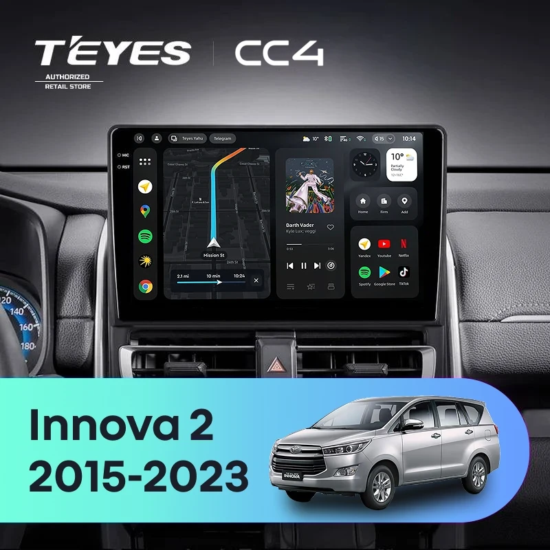 Штатная магнитола Teyes CC4 8/128 Toyota Innova 2 (2015-2023)