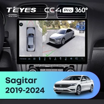 Штатная магнитола Teyes CC4 Pro 360 8/128 Volkswagen Sagitar (2019-2024) (13")