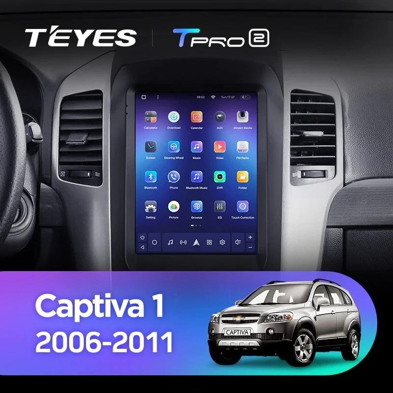 Штатная магнитола Tesla style Teyes TPRO 2 3/32 Chevrolet Captiva (2006-2011) Тип-A