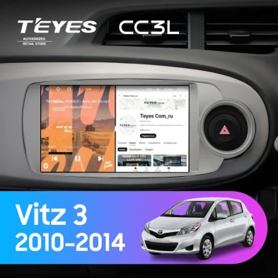 Штатная магнитола Teyes CC3L 4/64 Toyota Vitz 3 (2010-2014) Правый руль