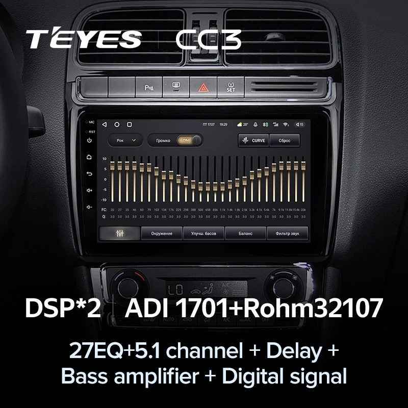 Штатная магнитола Teyes CC3 4/32 Volkswagen Polo 5 (2008-2020) F1