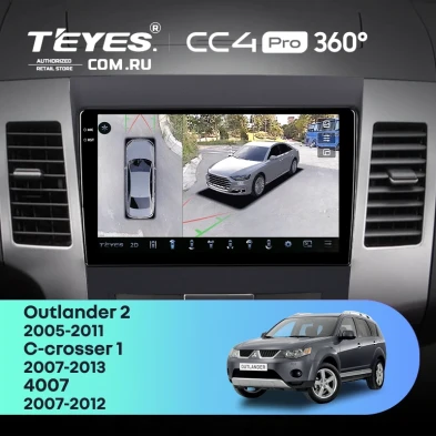 Штатная магнитола Teyes CC4 Pro 360 8/128 Citroen C-Crosser 1 (2007-2013) Декор Тип-A