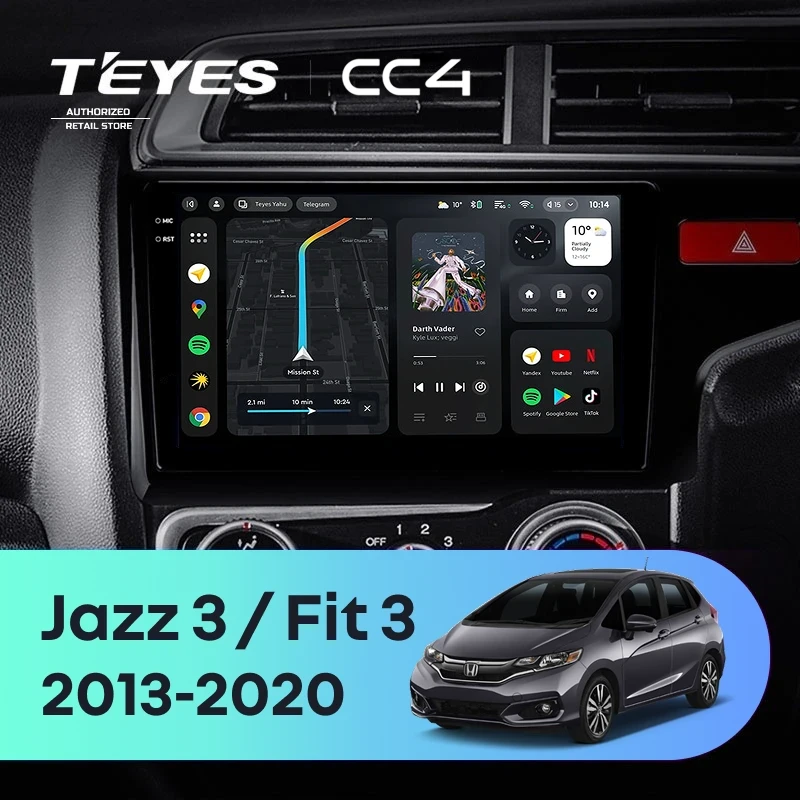 Штатная магнитола Teyes CC4 6/64 Honda Jazz 3 (2015-2020) Тип-A Правый руль