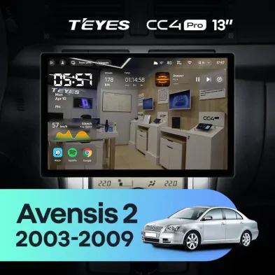 Штатная магнитола Teyes CC4 Pro 8/128 Toyota Avensis T250 (2003-2009) (13")