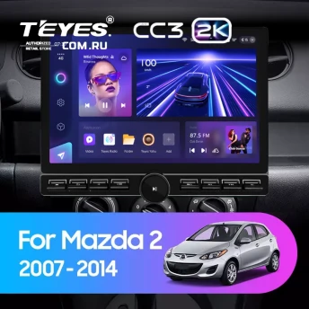 Штатная магнитола Teyes CC3 2K 6/128 Mazda 2 DE (2007-2014) (13" с кнопками)