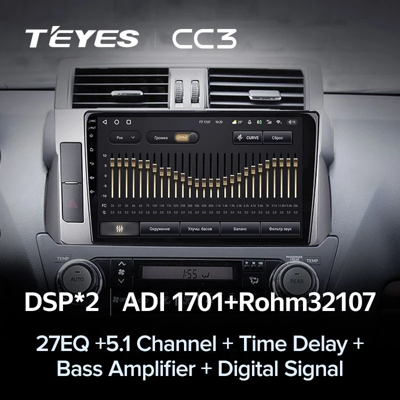 Штатная магнитола Teyes CC3 6/128 Toyota Land Cruiser Prado 150 (2013-2017)