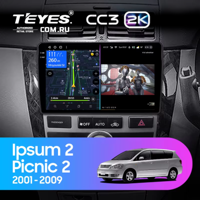 Штатная магнитола Teyes CC3 2K 6/128 Toyota Ipsum 2 ACM20 (2001-2009)