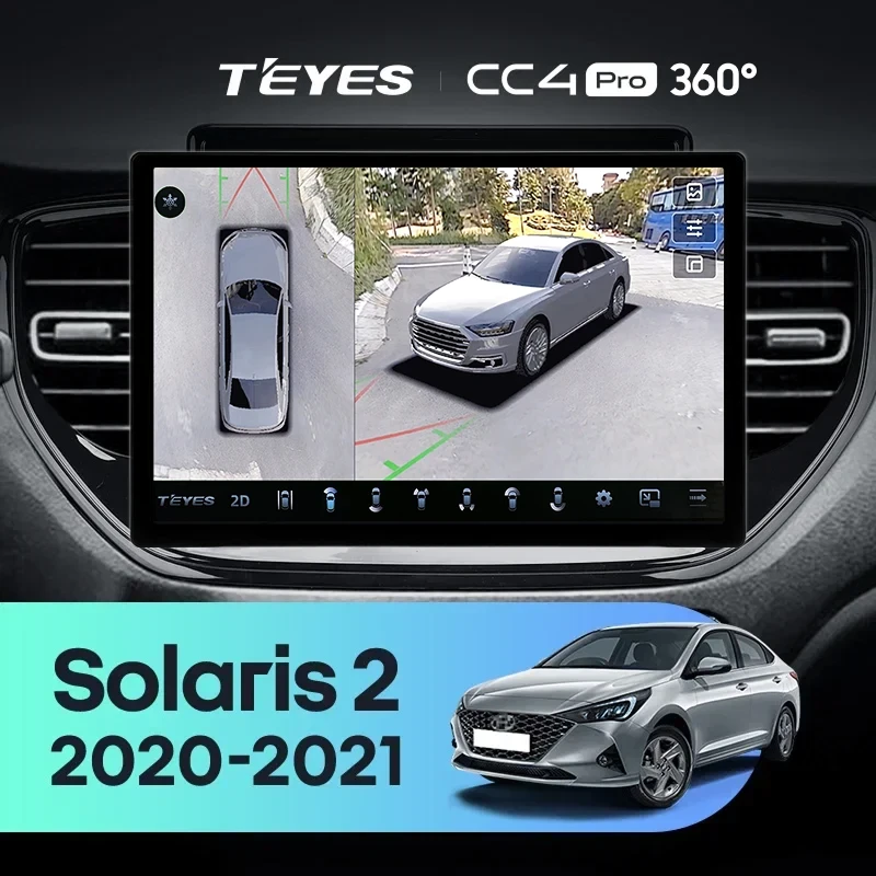 Штатная магнитола Teyes CC4 Pro 360 8/128 Hyundai Solaris 2 (2020-2021) (13")