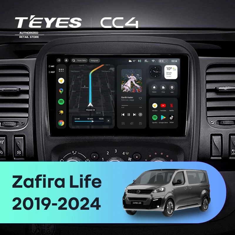 Штатная магнитола Teyes CC4 6/64 Opel Zafira Life (2019-2024)