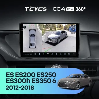 Штатная магнитола Teyes CC4 Pro 360 8/128 Lexus ES ES200 ES250 ES300h ES350 XV60 VI (2012-2018) Тип-A