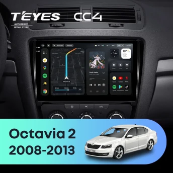 Штатная магнитола Teyes CC4 8/128 Skoda Octavia 2 A5 (2008-2013) (10 inch Universal)