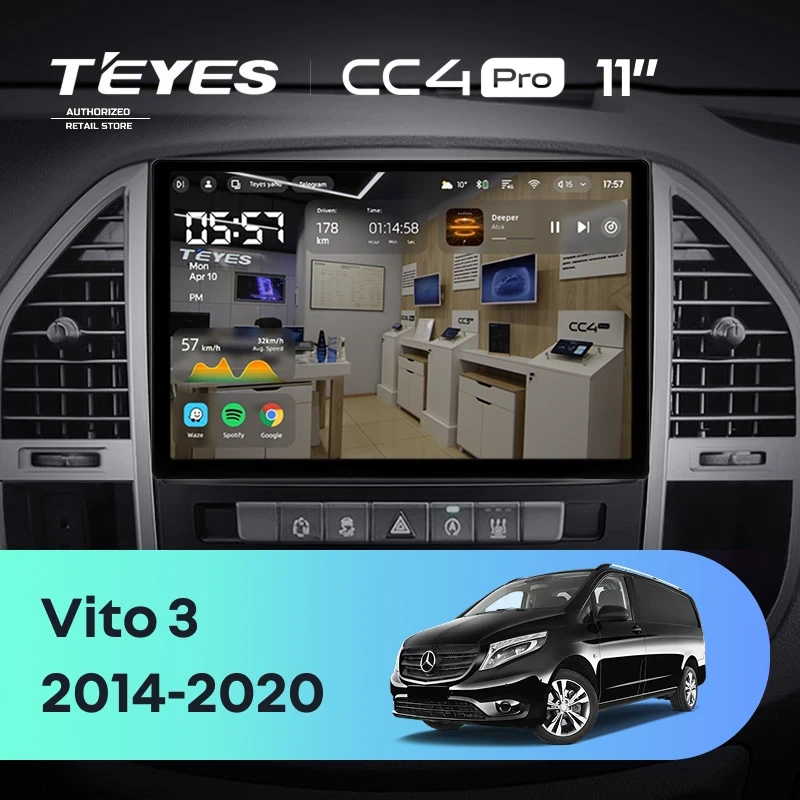 Штатная магнитола Teyes CC4 Pro 12/256 Mercedes-Benz Vito 3 W447 (2014-2020) (11")