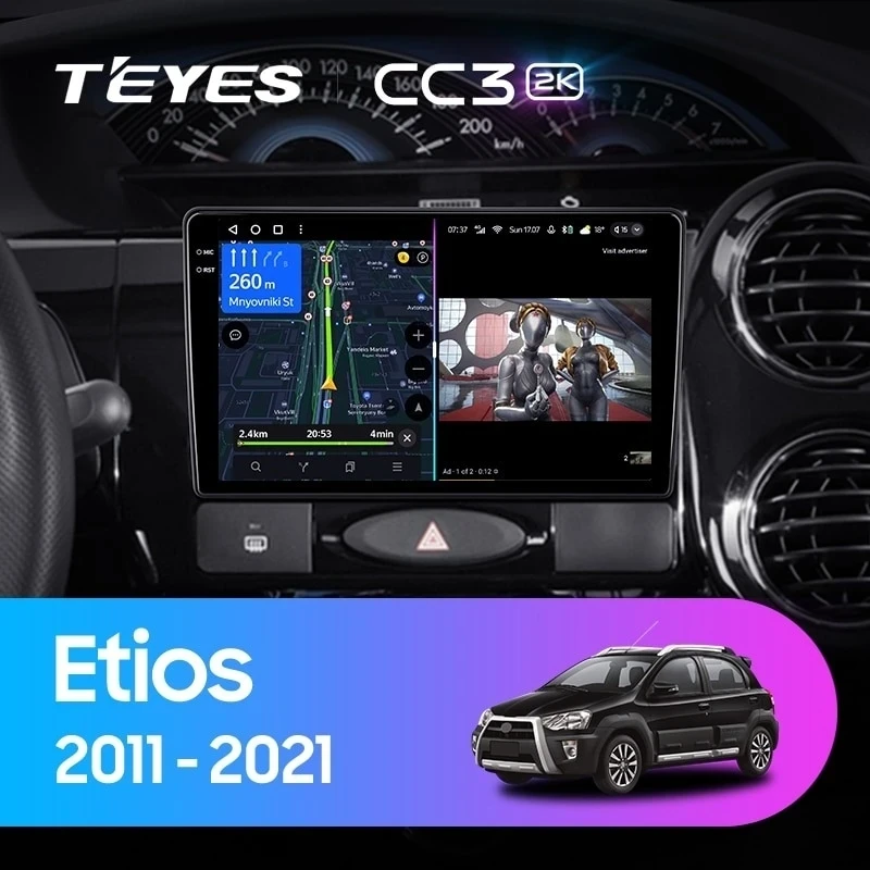Штатная магнитола Teyes CC3 2K 4/32 Toyota Etios (2011-2021)