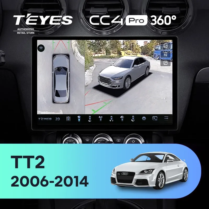 Штатная магнитола Teyes CC4 Pro 360 12/256 Audi TT 2 (2006-2014) (13")