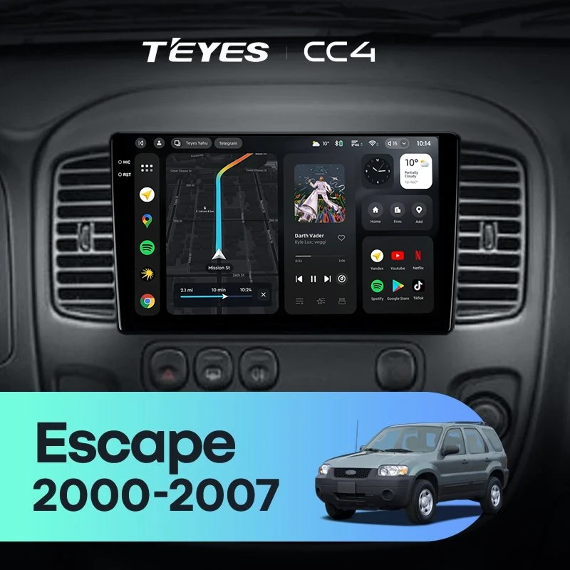 Штатная магнитола Teyes CC4 8/128 Ford Escape (2000-2007)