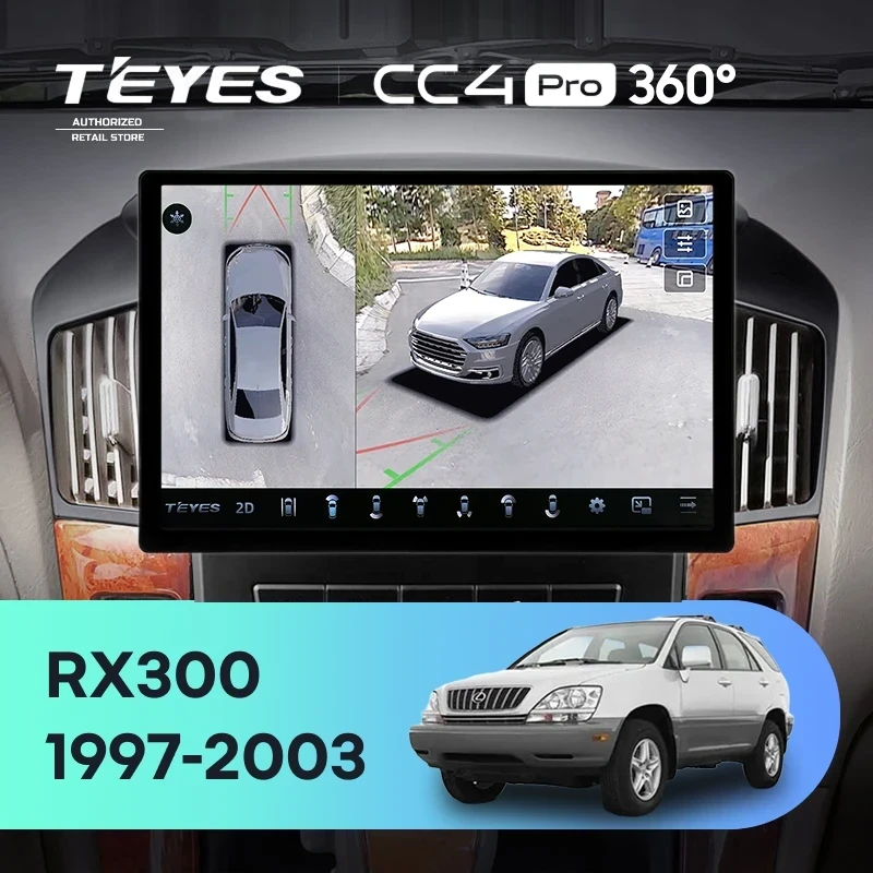 Штатная магнитола Teyes CC4 Pro 360 8/128 Lexus RX300 XU10 (1997-2003) F1 (13")