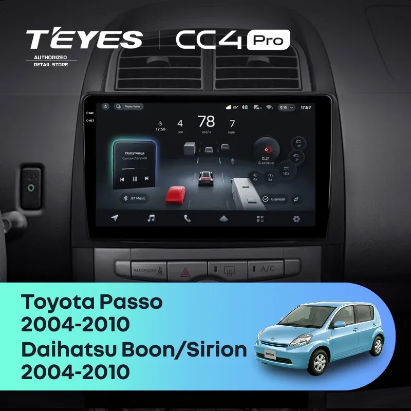 Штатная магнитола Teyes CC4 Pro 8/128 Toyota Passo XC10 (2004-2010)
