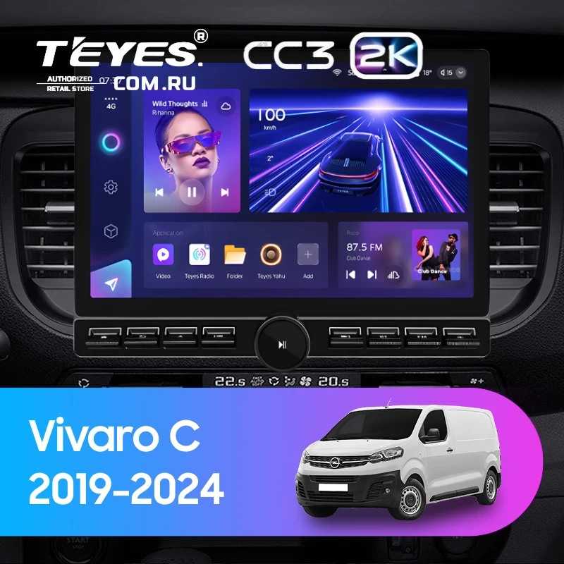 Штатная магнитола Teyes CC3 2K 6/128 Opel Vivaro C (2019-2024) (13" с кнопками)
