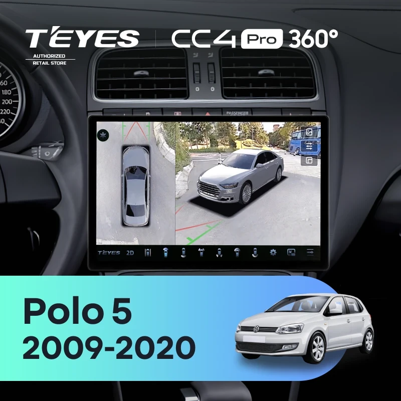 Штатная магнитола Teyes CC4 Pro 360 12/256 Volkswagen Polo 5 (2008-2020) (11") (матовая)