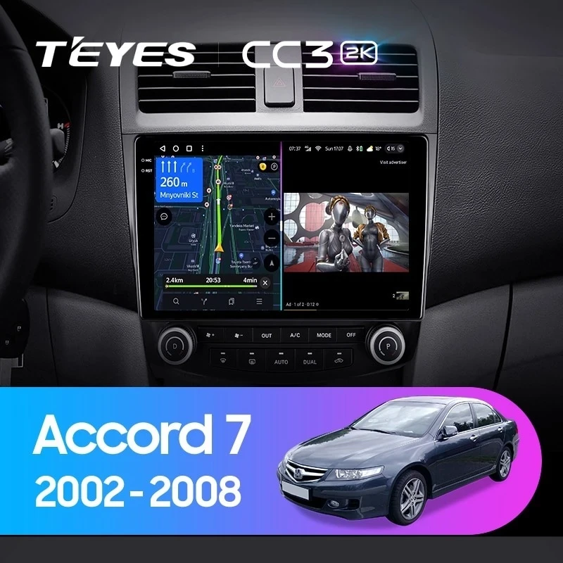 Штатная магнитола Teyes CC3 2K 6/128 Honda Accord 7 (2002-2008) F2